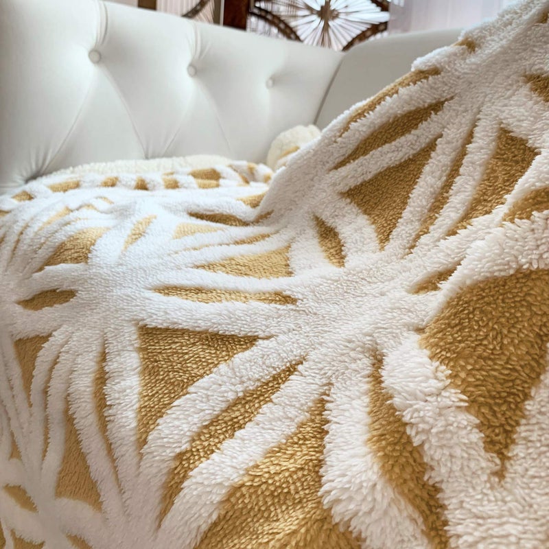 LOMAO Sherpa Fleece Blanket Fuzzy Soft Throw Blanket Dual Sided Blanket for Couch Sofa Bed (Yellow, 71''x80'') - Image 5